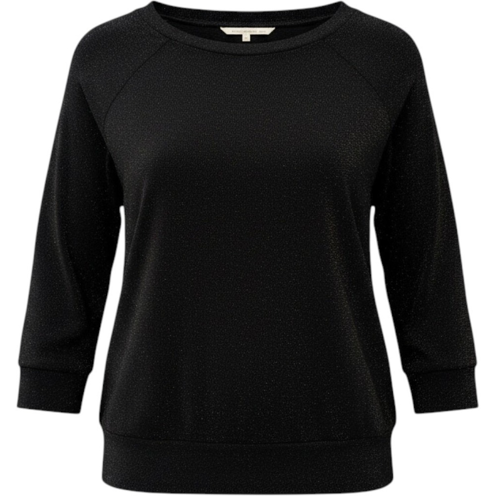 Rachel Rachel Roy Black Metallic Shimmer Raglan 3/4 Sleeve Knit Top Medium